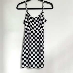 Checkerboard mini dress